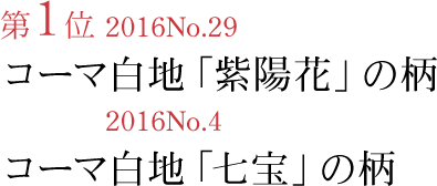 コーマ白地　2柄2016.No29「紫陽花の柄」No.4「七宝の柄」